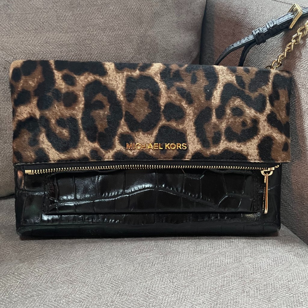 Michael Kors Leopard Print Calf Hair Crossbody